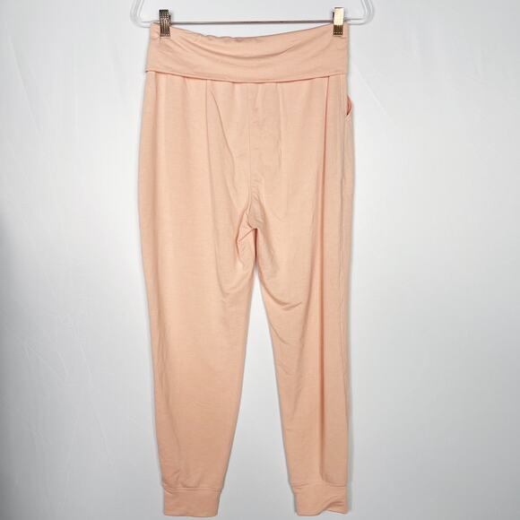 Old Navy Active Womens Small S Coral Orange Jogger Pants Foldover Waist Pockets - Picture 2 of 8